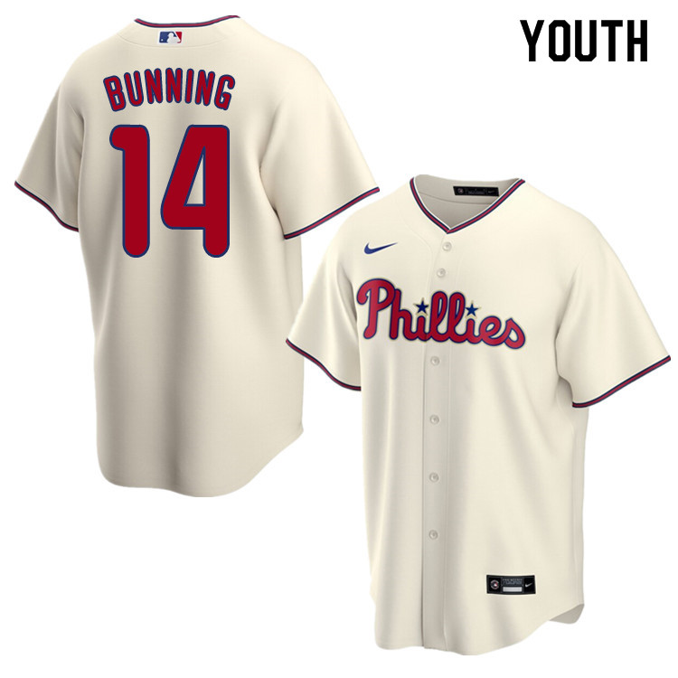 Nike Youth #14 Jim Bunning Philadelphia Phillies Baseball Jerseys Sale-Cream